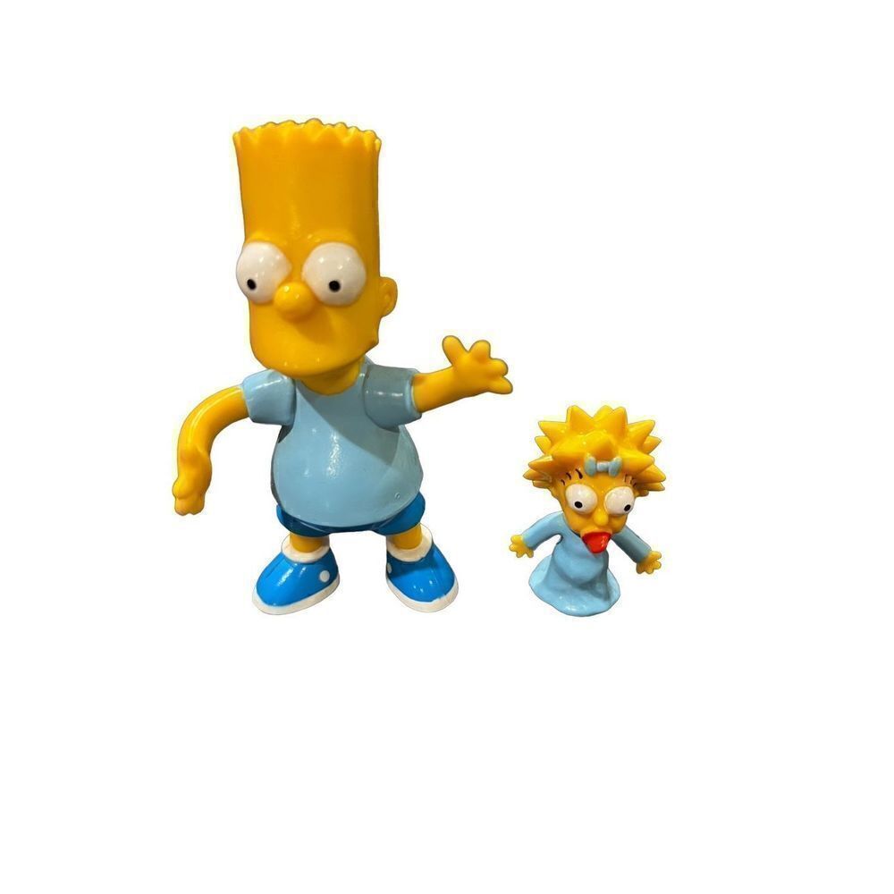 Vintage 1990 The Simpsons Collectible Toy Lot - Bart & Maggie Set